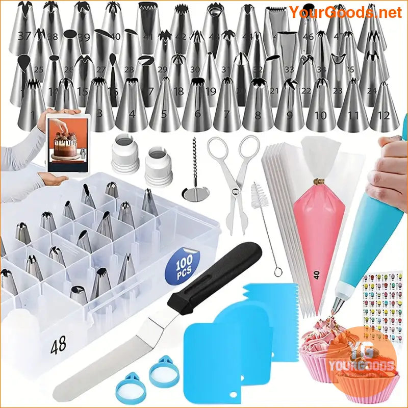 100Piece Cake Decorating Kit with Pastry Bags Tips - YourGoods Online Shop