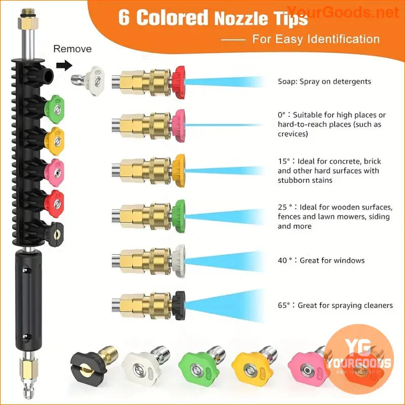 10Piece High Pressure Washer Wand Set 4000 PSI Power with Adjustable Nozzles - YourGoods Online Shop