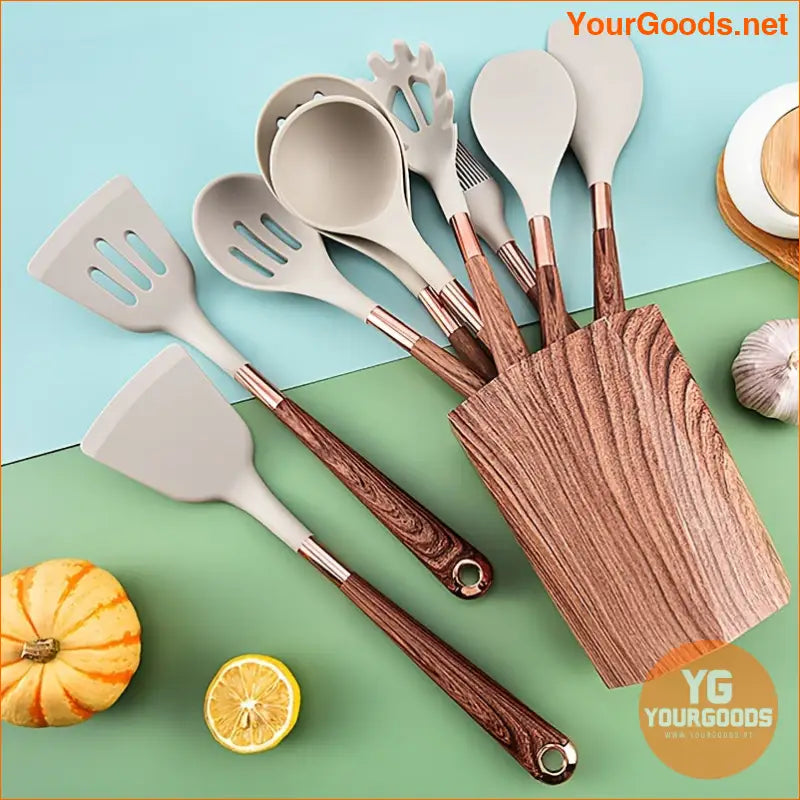 10Piece Silicone Kitchen Utensils Set with Holder - YourGoods Online Shop