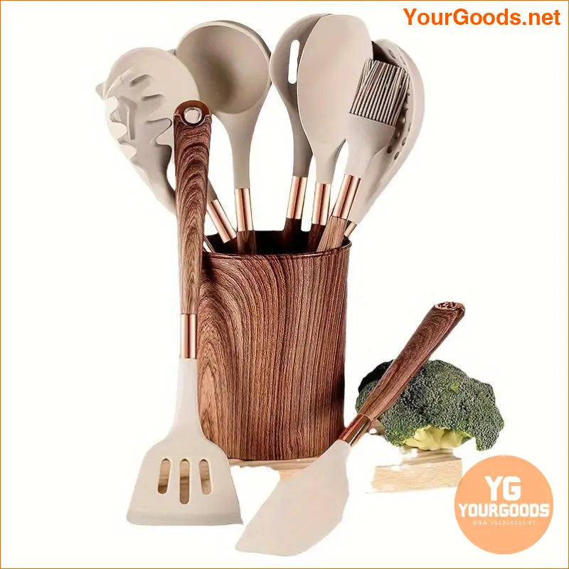 10Piece Silicone Kitchen Utensils Set with Holder - YourGoods Online Shop