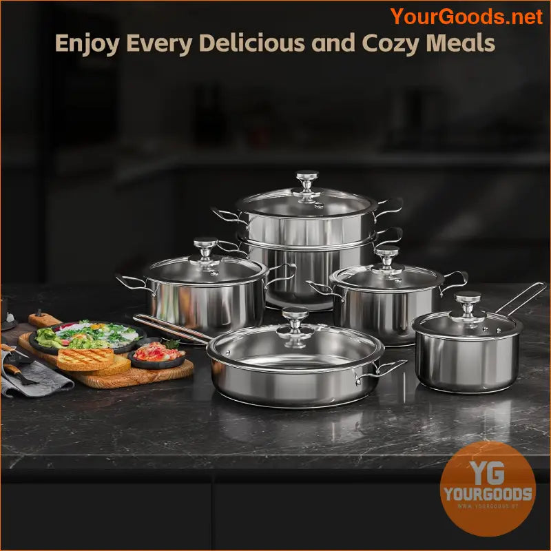 11Piece Stainless Steel Induction Cookware Set Premium NonToxic - YourGoods Online Shop