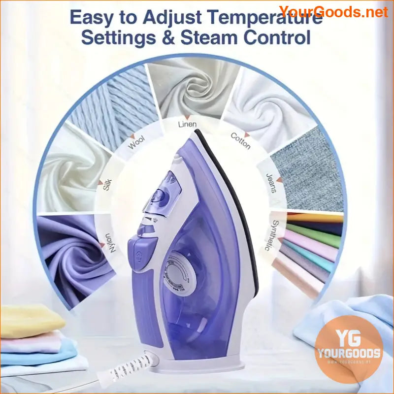 1200W Professional Steam Iron with Adjustable Thermostat NonStick Soleplate - YourGoods Online Shop