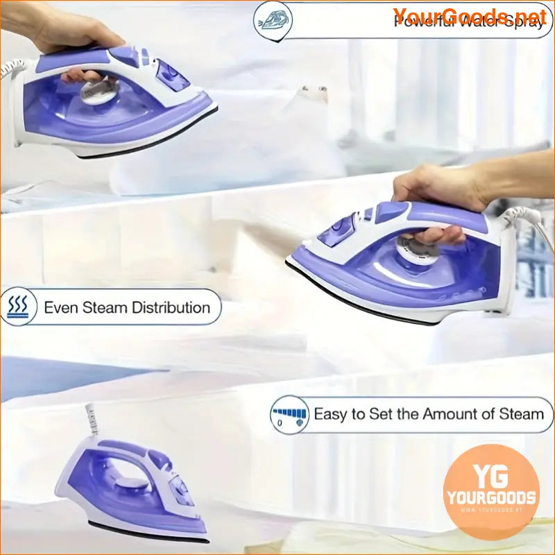 1200W Professional Steam Iron with Adjustable Thermostat NonStick Soleplate - YourGoods Online Shop