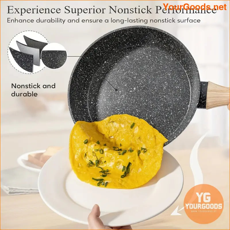 12Piece NonStick Granite Cookware Set Black - YourGoods Online Shop