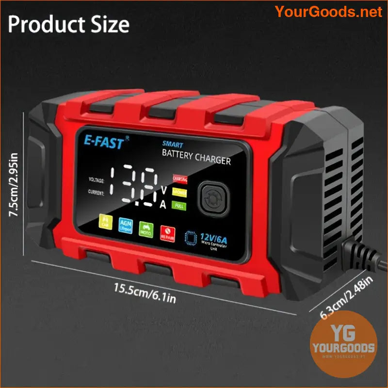 12V 6A Rapid Pulse Car Battery Charger Universal - YourGoods Online Shop