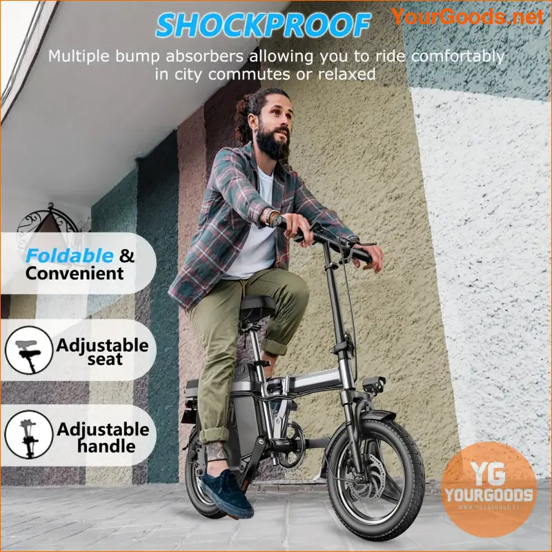 14 Folding Electric Bike 20 MPH 30Mile Range 500W Motor - YourGoods Online Shop