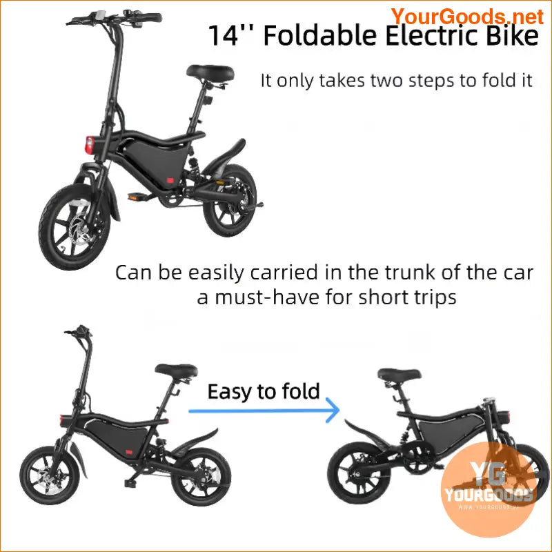 14 Folding Electric Commuter Bike 20mph 45Mile Range - YourGoods Online Shop