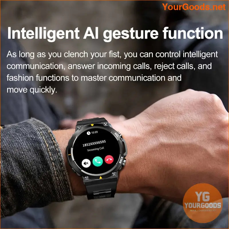 146 AMOLED Mens Smartwatch AI Fitness Tracker Stylish Waterproof - YourGoods Online Shop