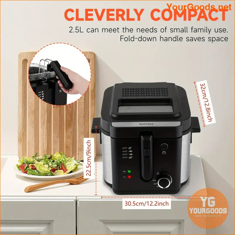 1500W SUSTEAS Deep Fryer 25L Easy Clean Temp Control - YourGoods Online Shop