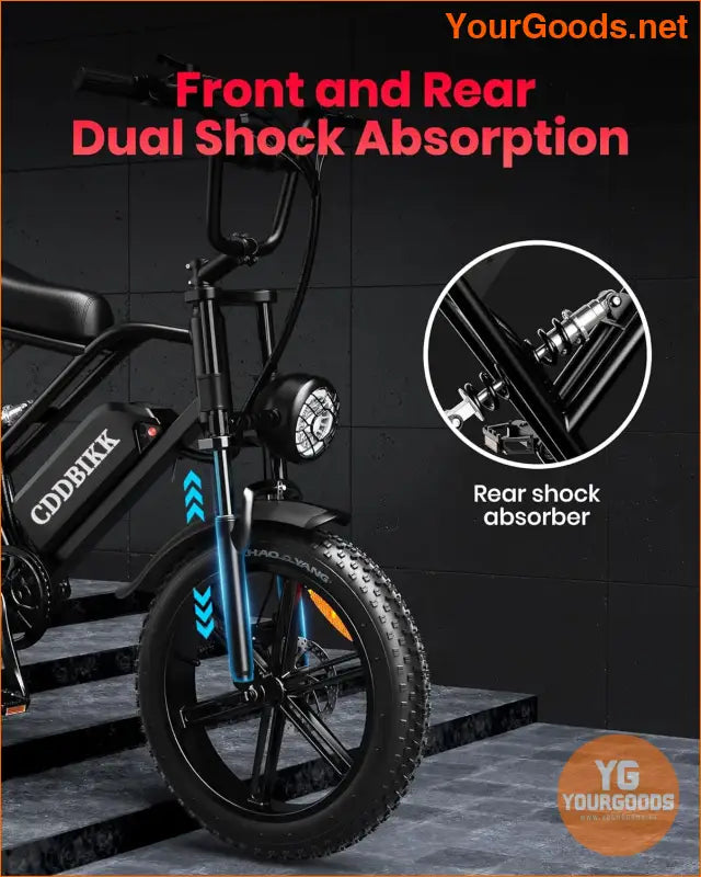 15AH 1000W Fat Tire Electric Bike – Off-Road Power and Performance | YOURGOODS | $1,299