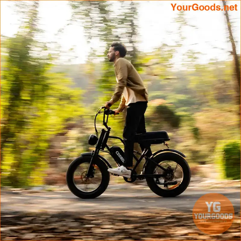 1000W 15AH 20-inch fat tire electric bike for adults, ideal for off-road adventures