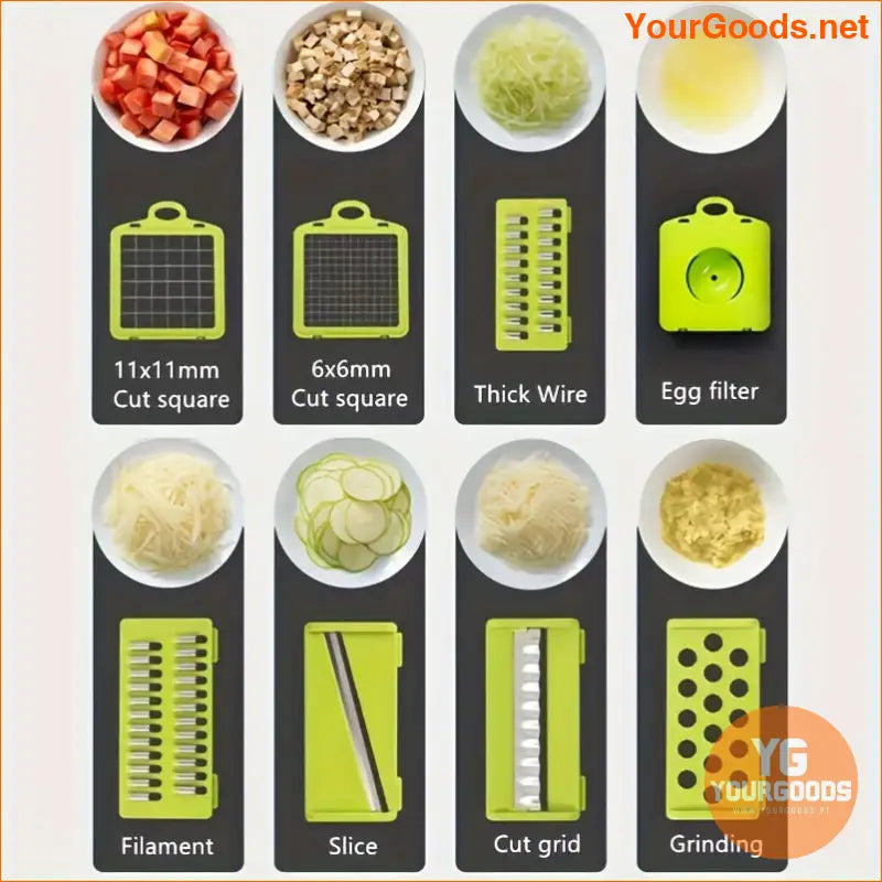 16 Piece Premium Multifunctional Vegetable Chopper Set - YourGoods Online Shop