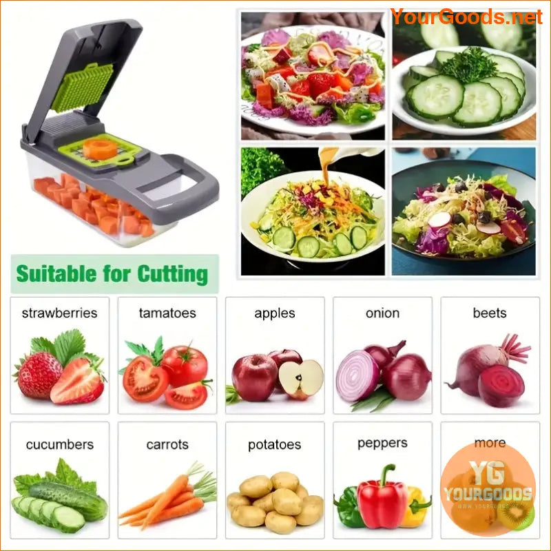 16 Piece Premium Multifunctional Vegetable Chopper Set - YourGoods Online Shop