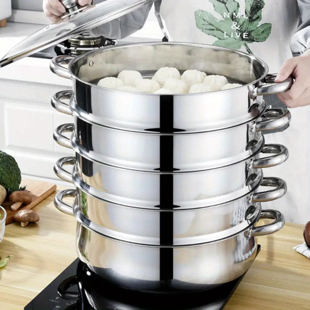 5Layer 28cm Stainless Steel Multifunctional Steamer Pot