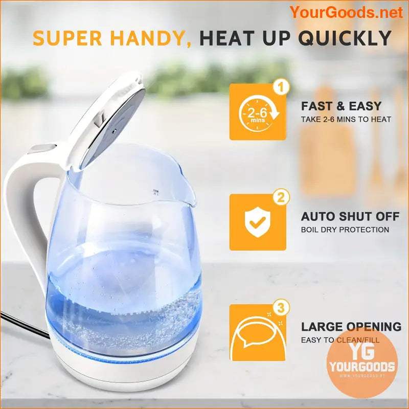 17L SUSTEAS Electric Glass Kettle Fast Boil Safe Pour - YourGoods Online Shop