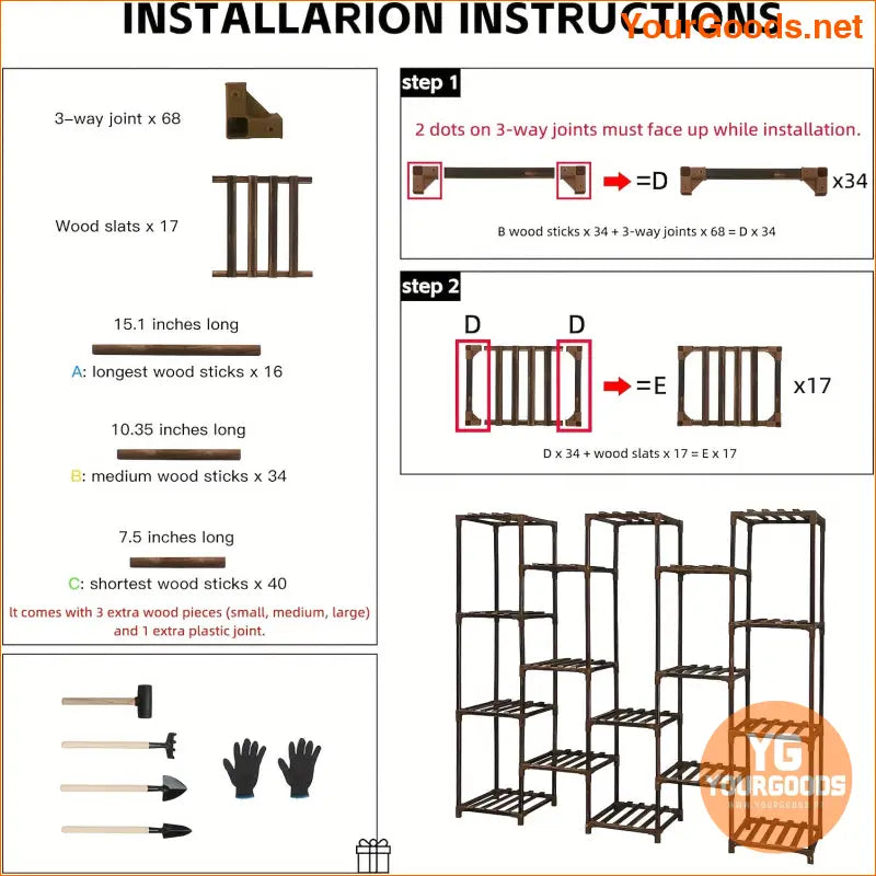 17Tier Tall Indoor Outdoor Wood Plant Stand - YourGoods Online Shop