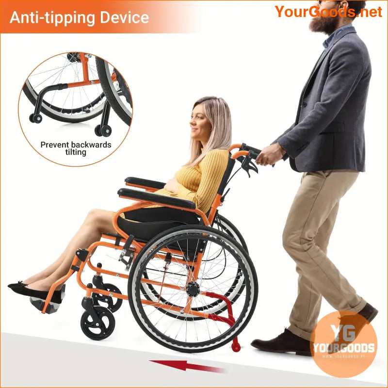 18 Lightweight Aluminum Wheelchair with AntiTip 250 lb Capacity - YourGoods Online Shop