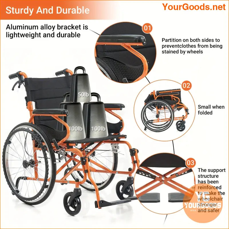 18 Lightweight Aluminum Wheelchair with AntiTip 250 lb Capacity - YourGoods Online Shop