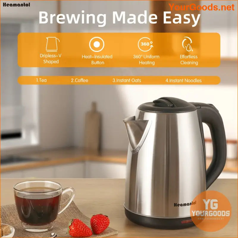 18L Stainless Steel Cordless Kettle Auto Shut Off BPA Free - YourGoods Online Shop