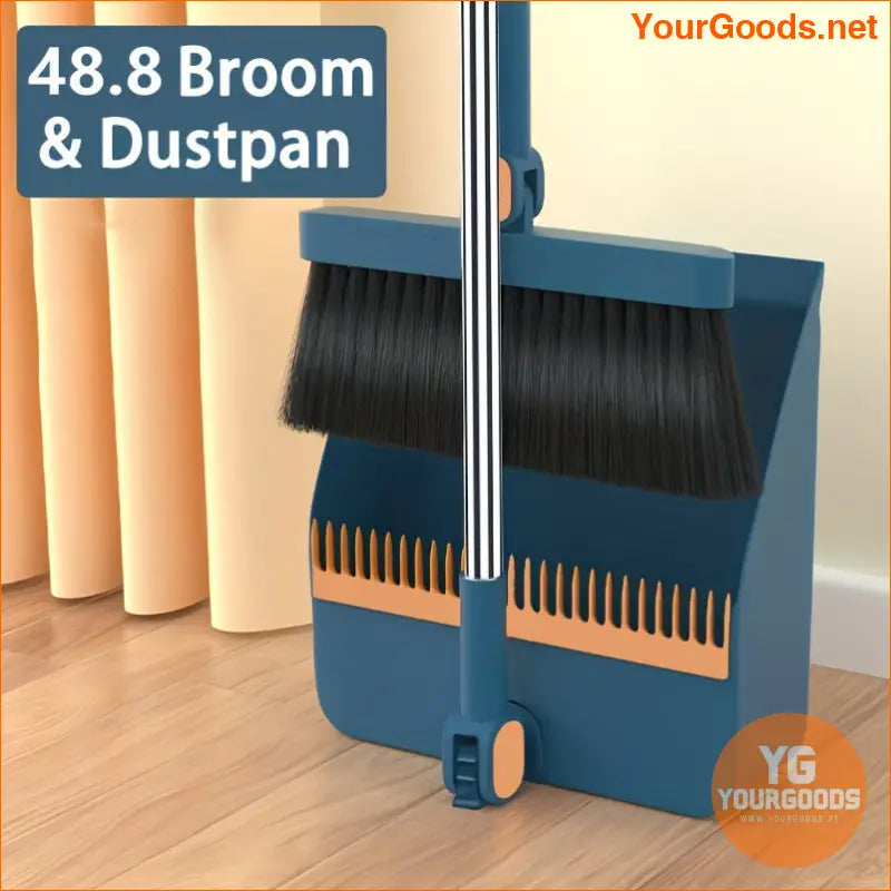 2-Piece 3-in-1 Rotatable Broom & Dustpan Set – Pet Hair & Household Cleaning - YourGoods Online Shop