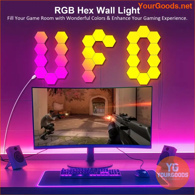 20 PCS RGB LED Hex Panels with Music Syncing - YourGoods Online Shop