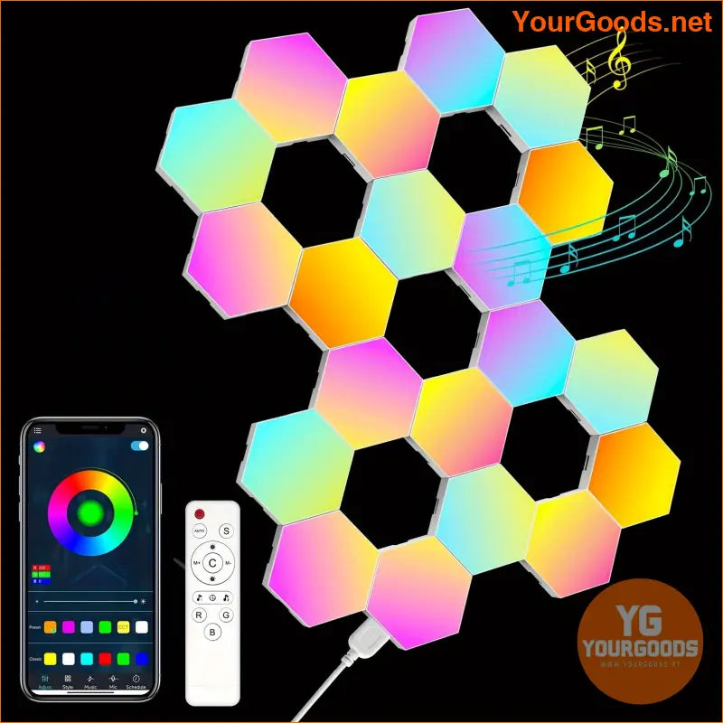 20 PCS RGB LED Hex Panels with Music Syncing - YourGoods Online Shop