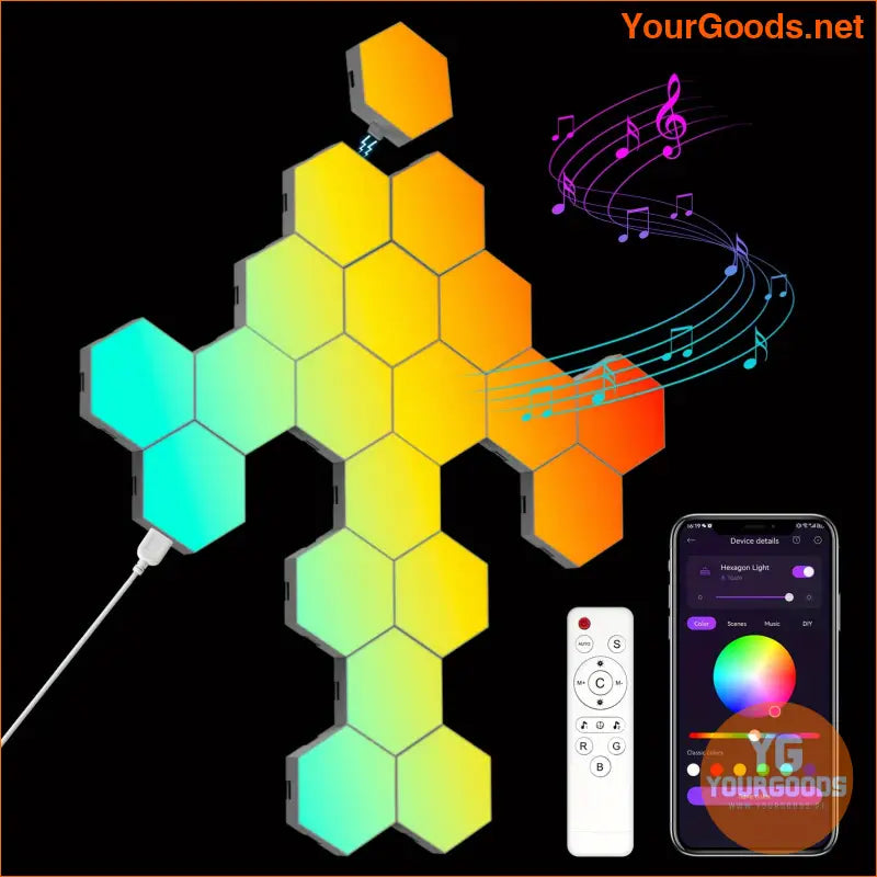 20 PCS RGB LED Hex Panels with Music Syncing - YourGoods Online Shop