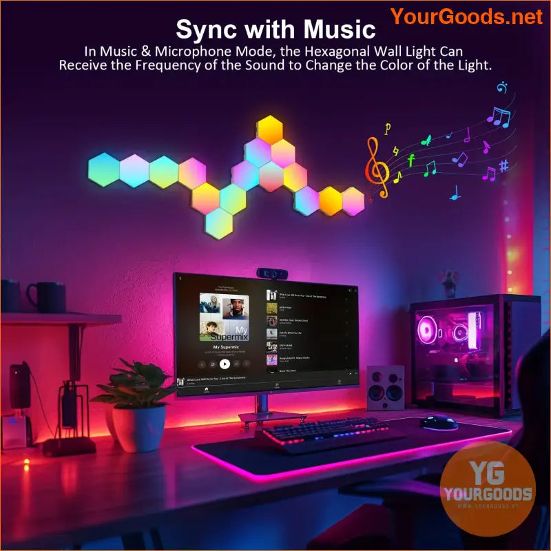 20 PCS RGB LED Hex Panels with Music Syncing - YourGoods Online Shop