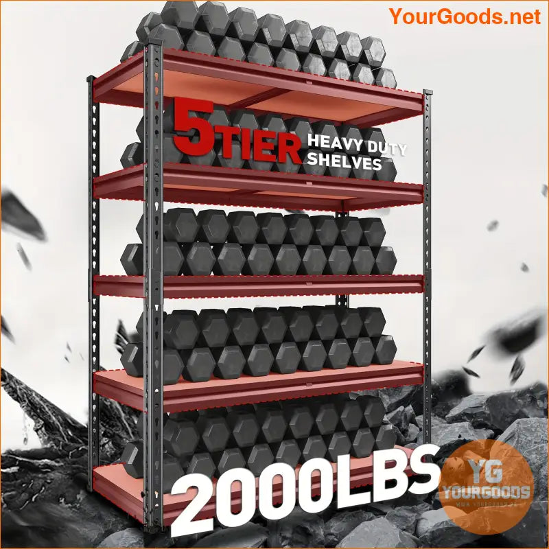 2000LBS Heavy Duty 5Tier Adjustable Metal Garage Shelves - YourGoods Online Shop