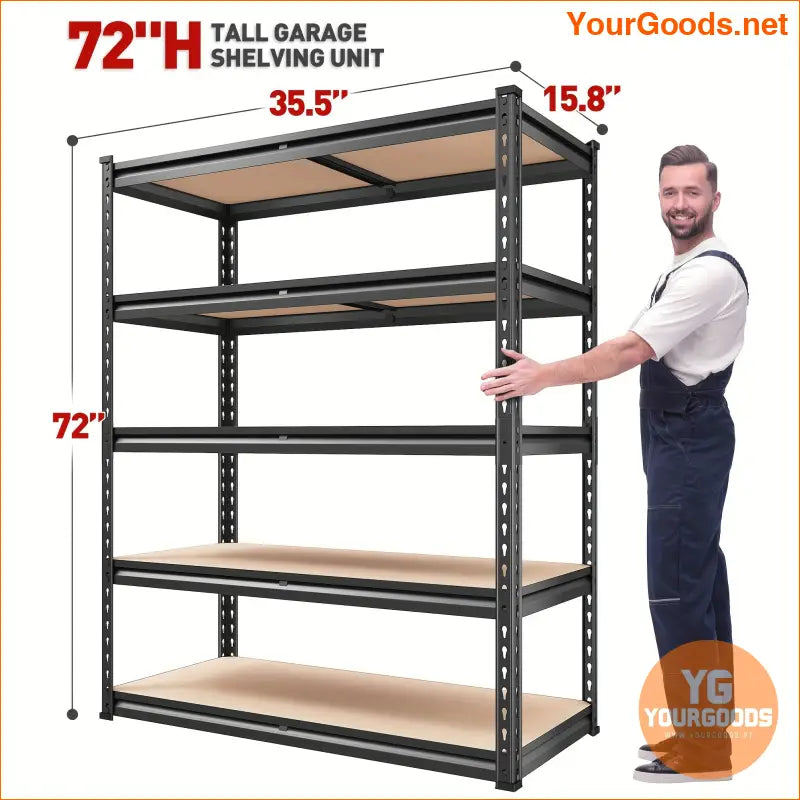 2000LBS Heavy Duty 5Tier Adjustable Metal Garage Shelves - YourGoods Online Shop