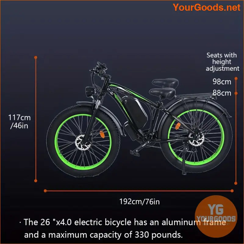 2000WH Dual Motor Fat Tire Electric Commuter Bike - YourGoods Online Shop