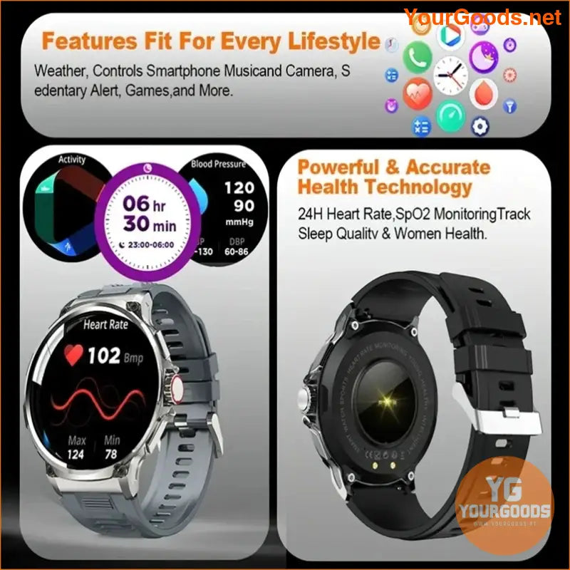 2024 Mens Smart Watch HD Display GPS Long Battery - YourGoods Online Shop