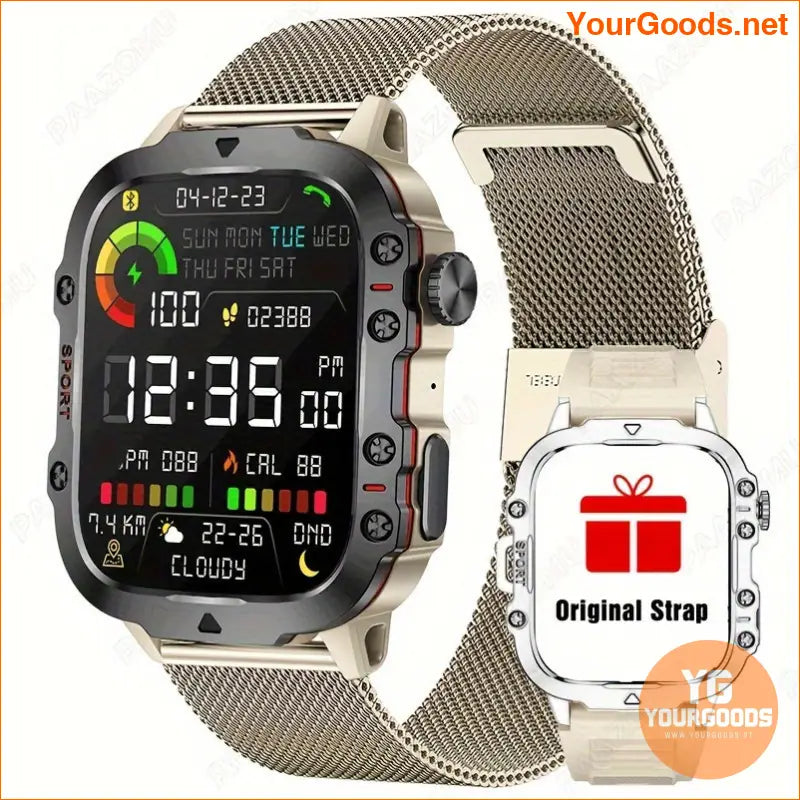 2024 Rugged Military Smartwatch 100 Sports Waterproof Wireless Calls - YourGoods Online Shop