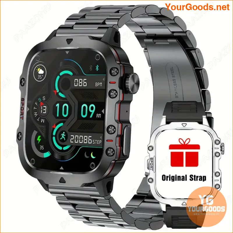 2024 Rugged Military Smartwatch 100 Sports Waterproof Wireless Calls - YourGoods Online Shop