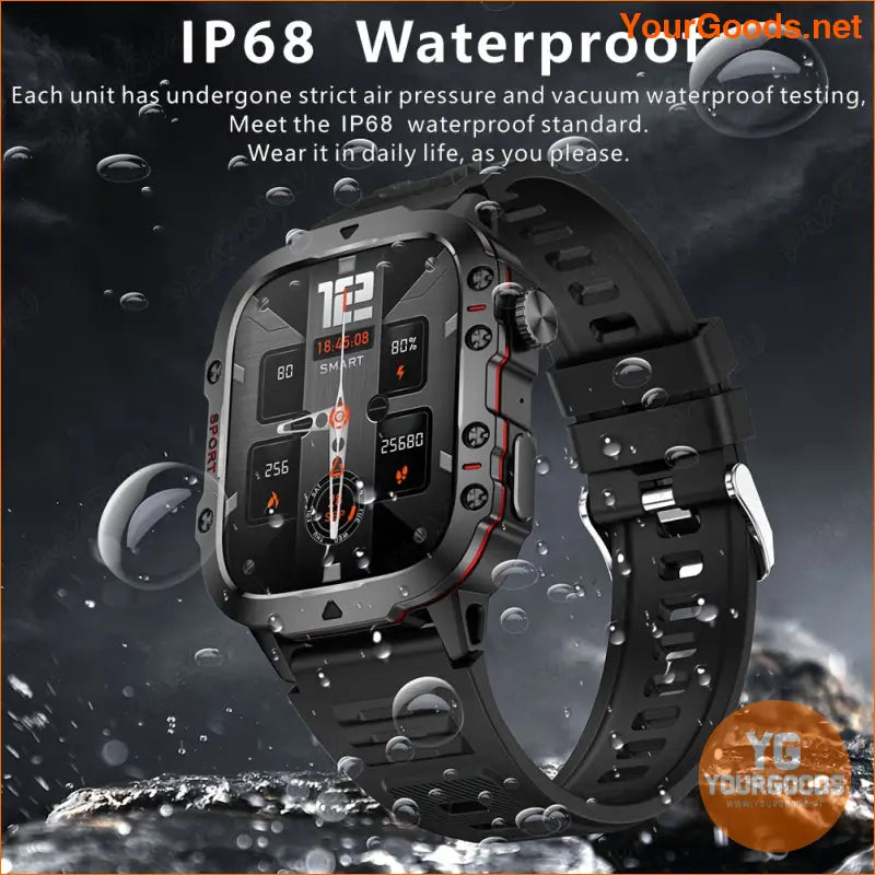 2024 Rugged Military Smartwatch 100 Sports Waterproof Wireless Calls - YourGoods Online Shop