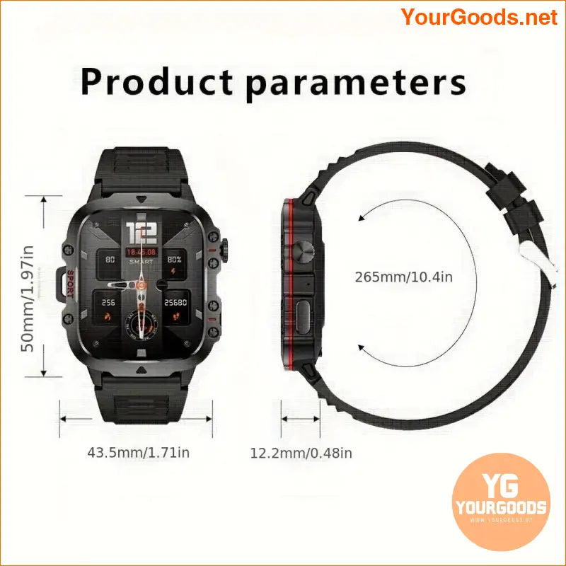 2024 Rugged Military Smartwatch 100 Sports Waterproof Wireless Calls - YourGoods Online Shop