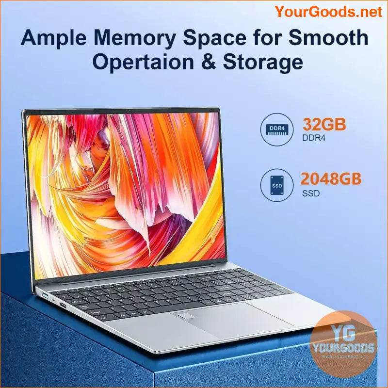 2024 UltraThin 156 HD Laptop Intel N5095 16GB RAM 1TB SSD Win 11 Pro - YourGoods Online Shop