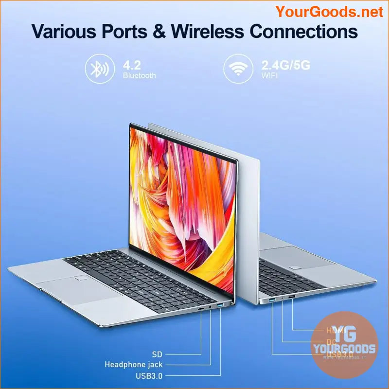 2024 UltraThin 156 HD Laptop Intel N5095 16GB RAM 1TB SSD Win 11 Pro - YourGoods Online Shop