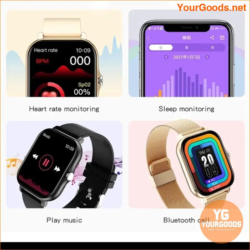 2024 Unisex 169 Touchscreen Bluetooth Smartwatch - YourGoods Online Shop