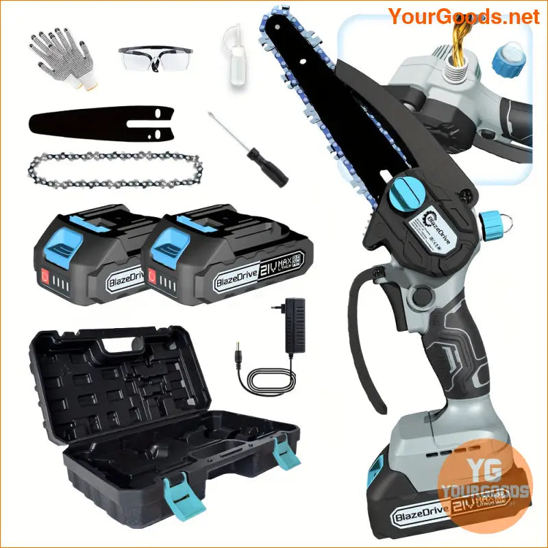 21V Cordless Mini Chainsaw Lightweight Rechargeable Tree Yard Tool - YourGoods Online Shop