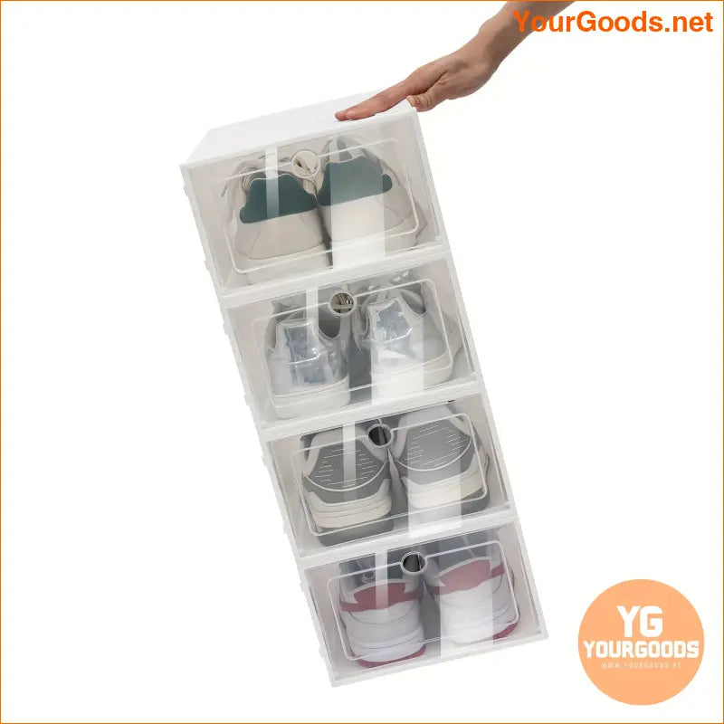 24 Clear Stackable Shoe Storage Boxes Set - YourGoods Online Shop