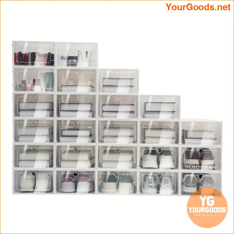 24 Clear Stackable Shoe Storage Boxes Set - YourGoods Online Shop