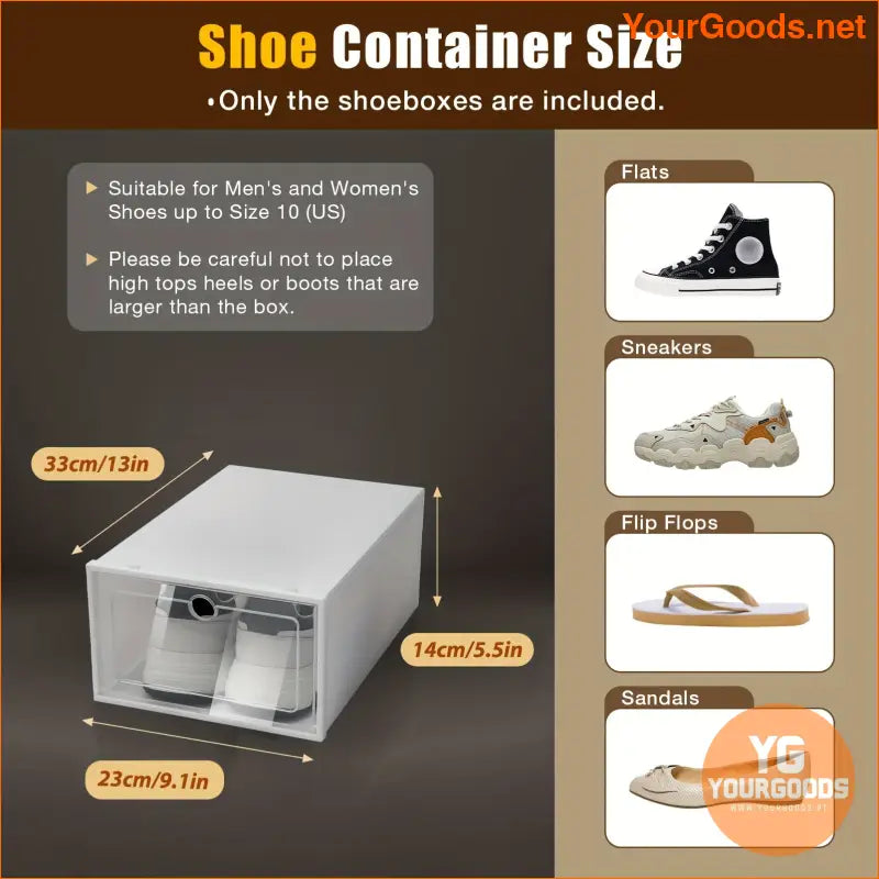 24 Clear Stackable Shoe Storage Boxes Set - YourGoods Online Shop