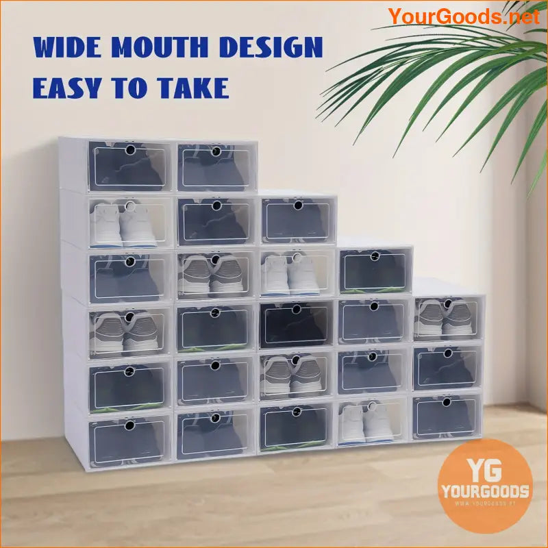 24 Clear Stackable Shoe Storage Boxes Set - YourGoods Online Shop