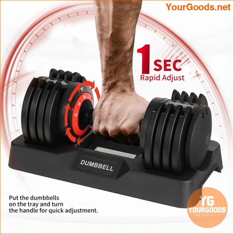 25 Lb Adjustable Dumbbells Pair SpaceSaving QuickAdjust Fitness Set - YourGoods Online Shop