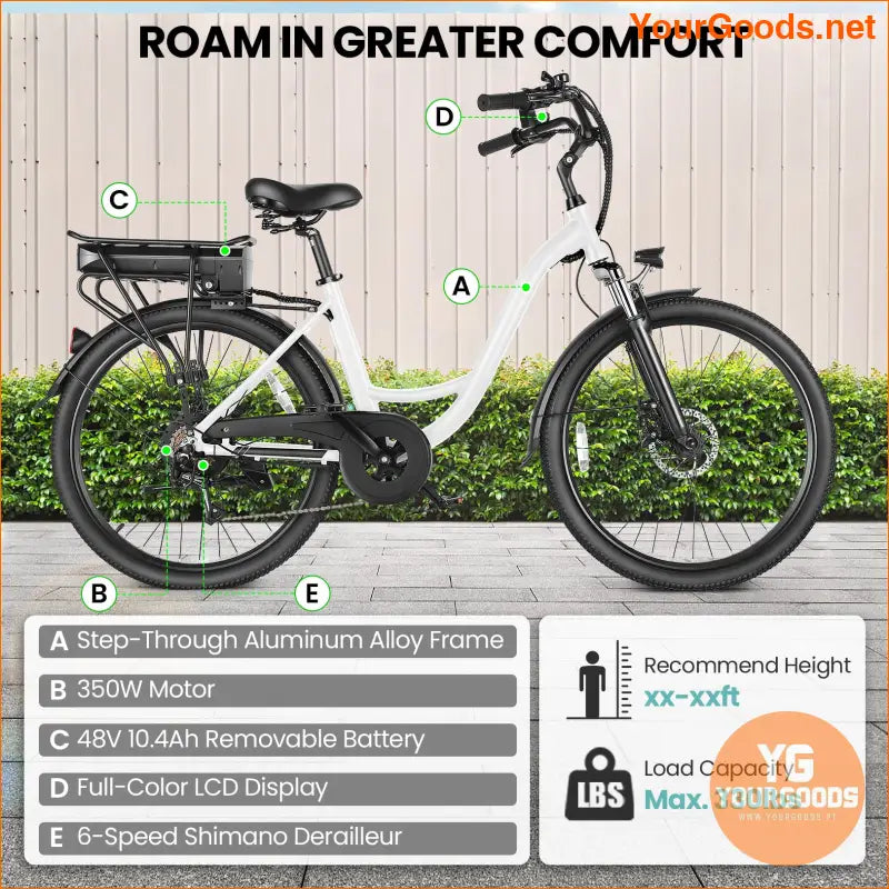 26 Adult Electric Commuter Bike 60 Mile Range - YourGoods Online Shop