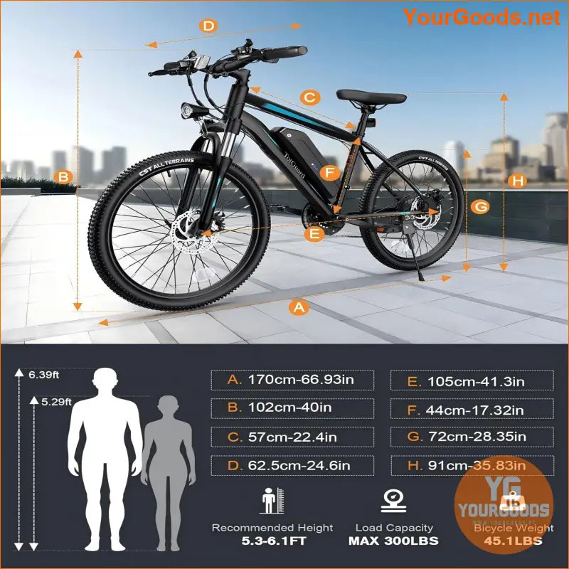 26 Electric Mountain Bike 500W Motor 50Mile Range - YourGoods Online Shop