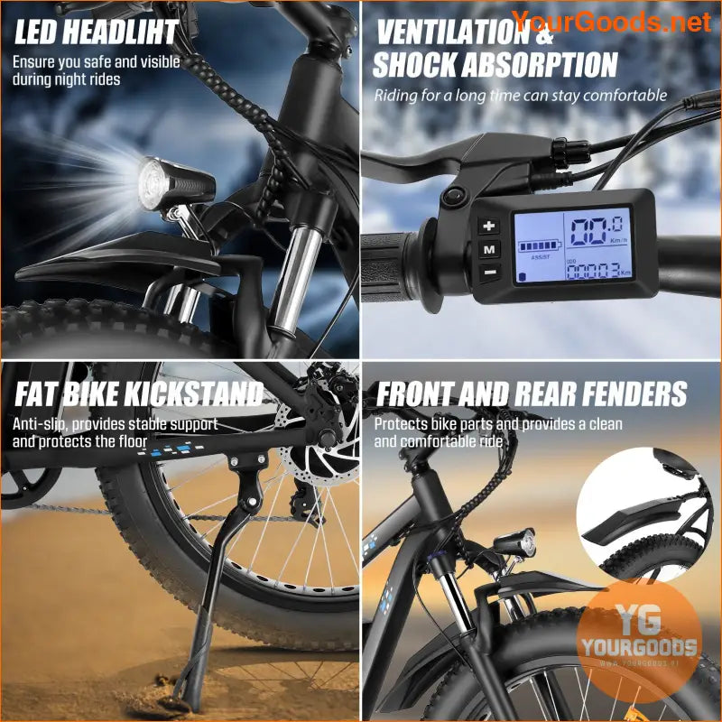 26 Fat Tire Electric Mountain Bike 750W 20 MPH - YourGoods Online Shop