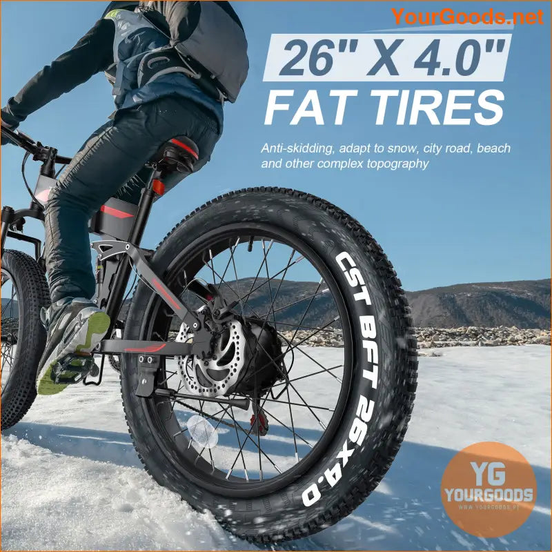 26 Fat Tire Folding EBike 750W 55Mile Range - YourGoods Online Shop