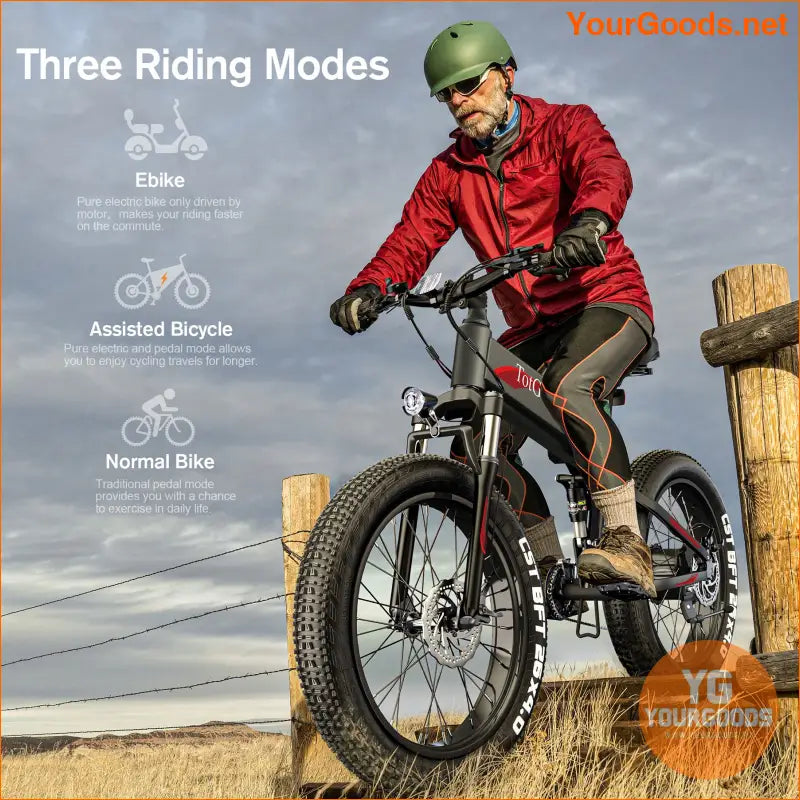 26 Fat Tire Folding EBike 750W 55Mile Range - YourGoods Online Shop